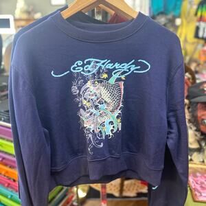 Ed hardy cropped sweatshirt